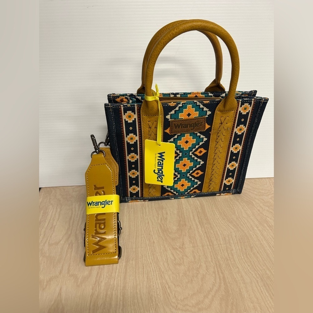 WRANGLER TOTE BAG Western Purses Women's Shoulder Boho Aztec Handbags Wide Strap